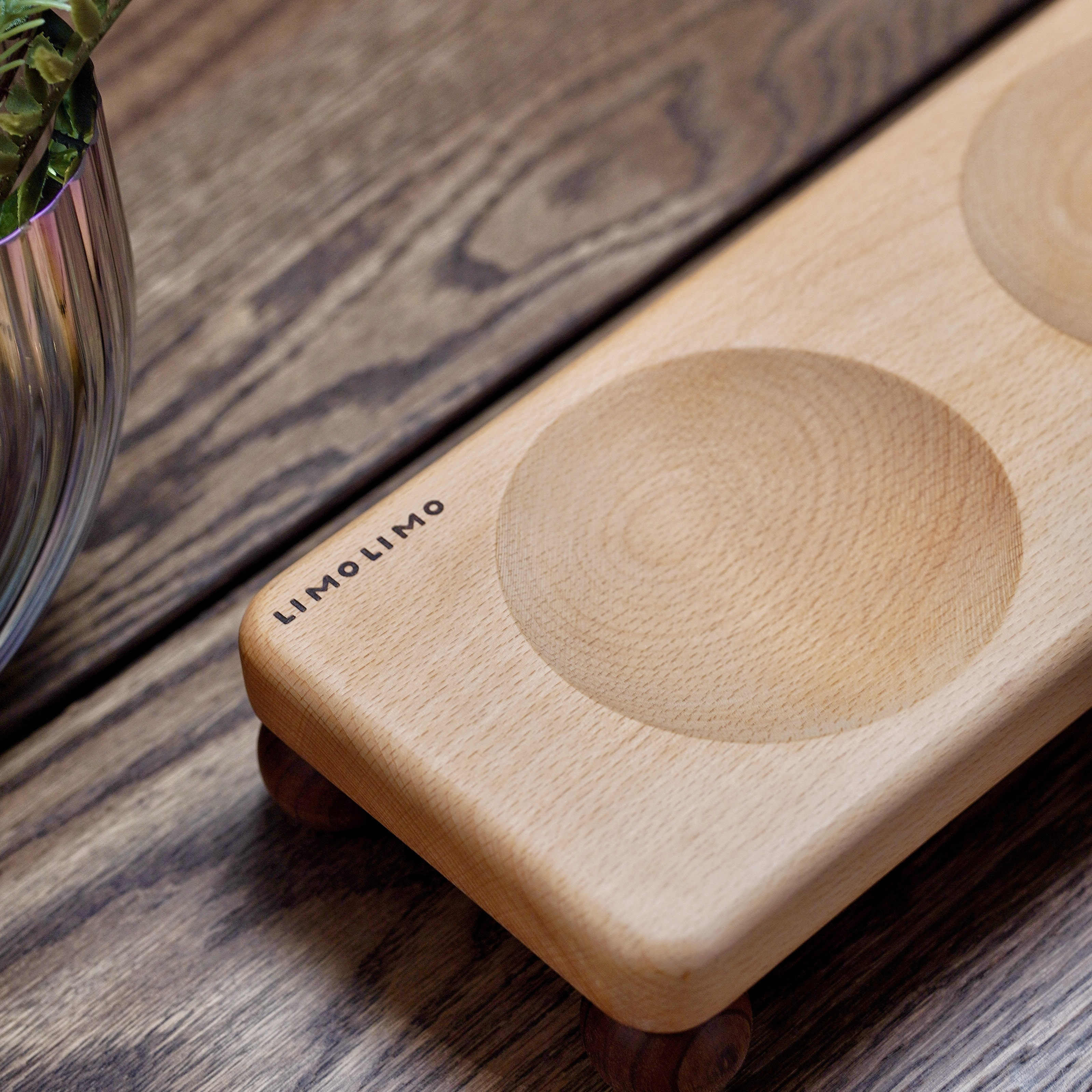 Solid Wood Cat Feeding Bowl