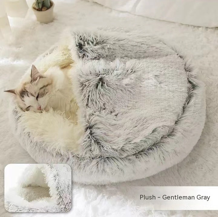 2 In 1 Soft Long Plush Pets Bed