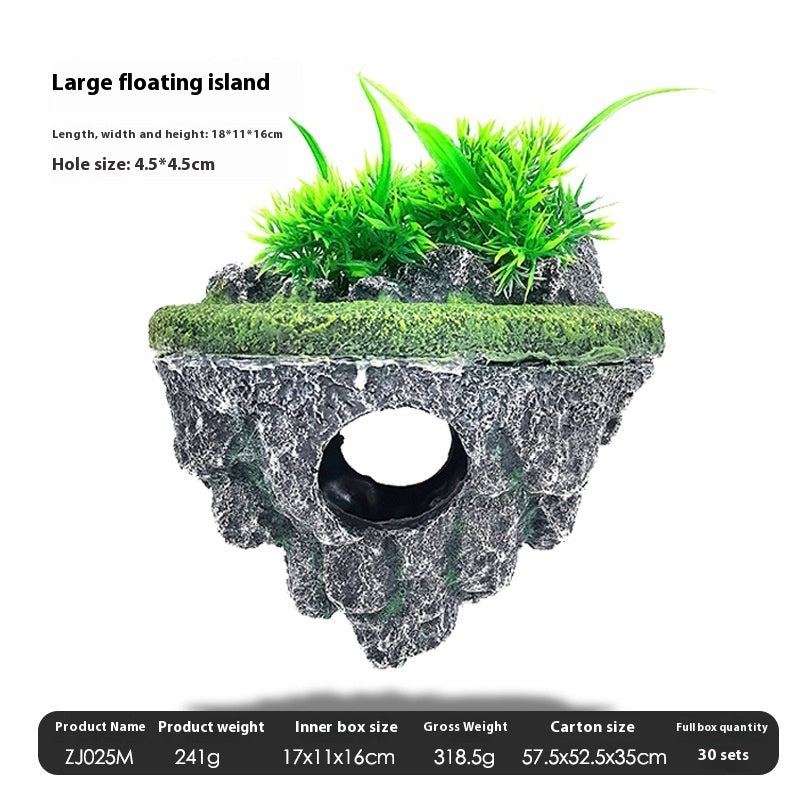 Fish Tank Landscaping Suspended Stone Floating Ornaments