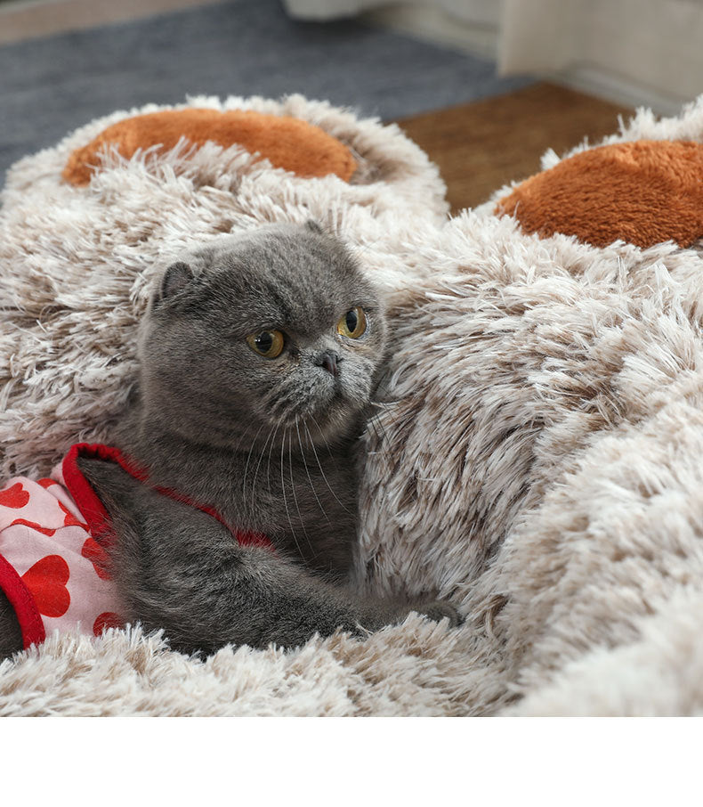 Plush Cathouse Doghouse Pet Bed