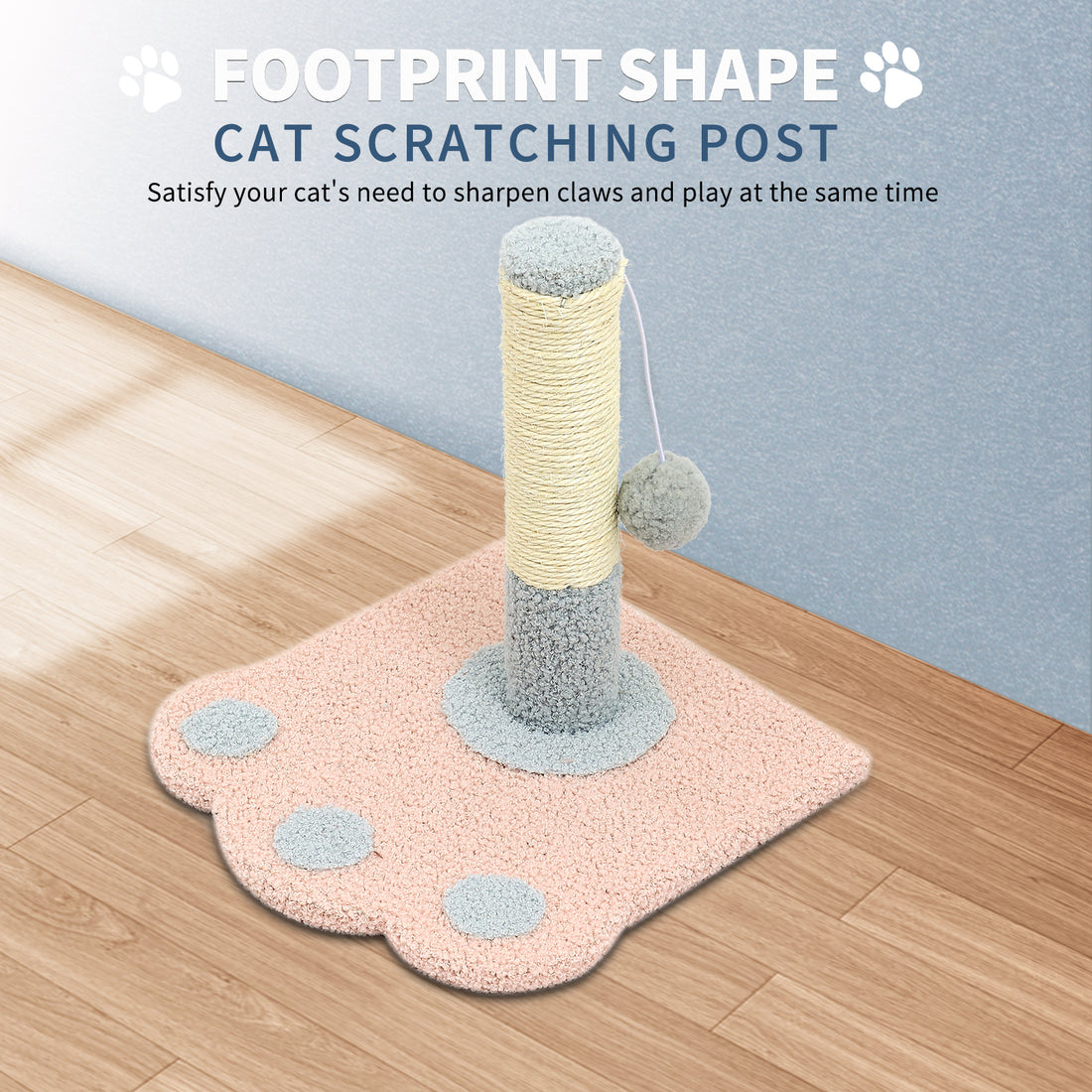 Cute Paw Footprints Cat Scratch Columns, Grinding Claws To Play With Dual Functions, With Cute Footprint Shapes, Contracting Cats To Grind Their Claws Happily