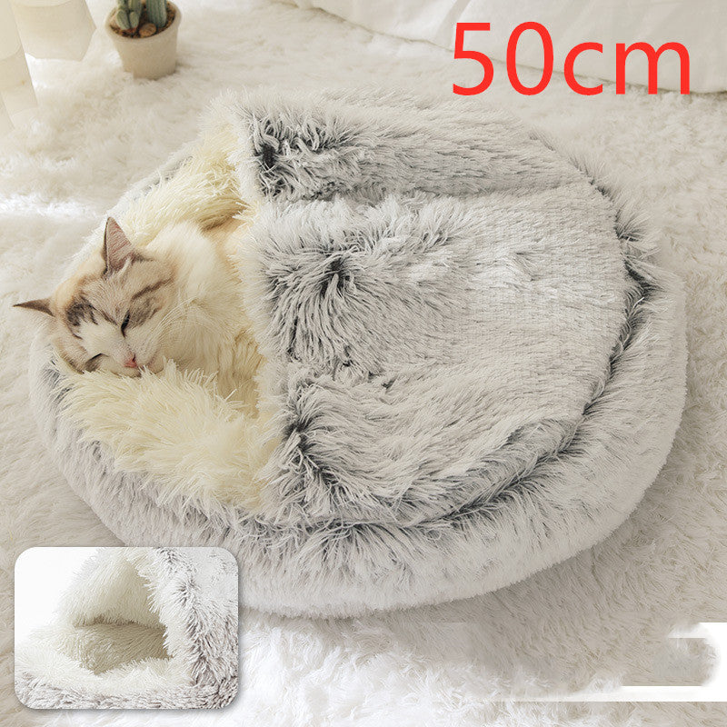 2 In 1 Soft Long Plush Pets Bed