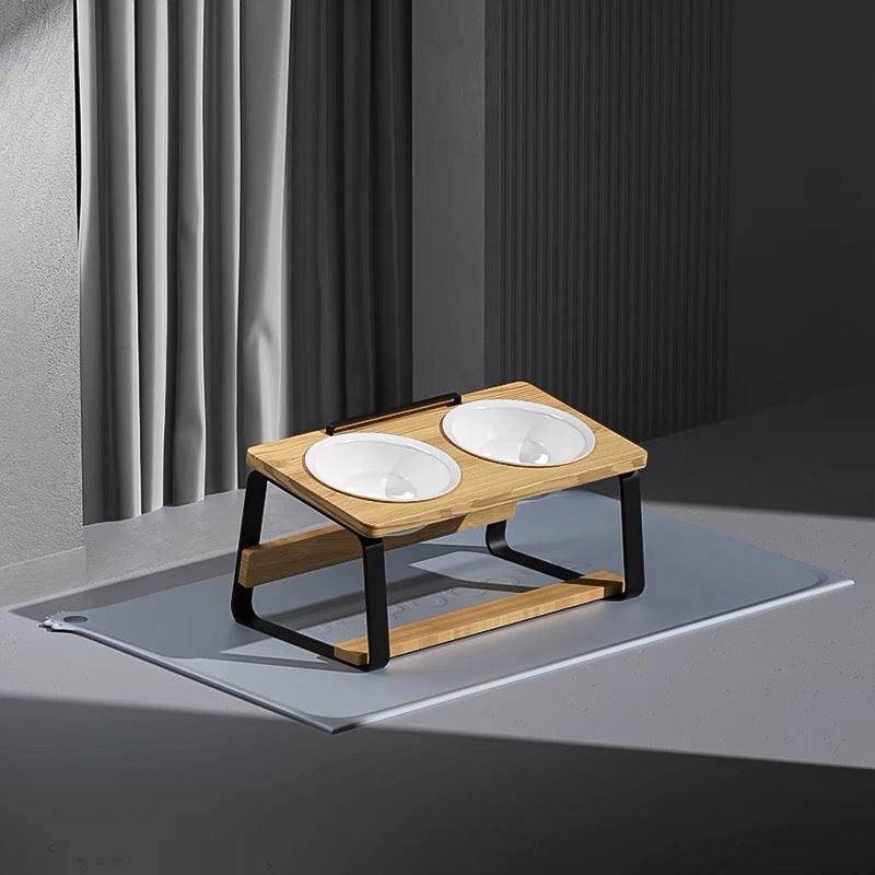 Ceramic Double Bowl Pet Water Feeding Bowl