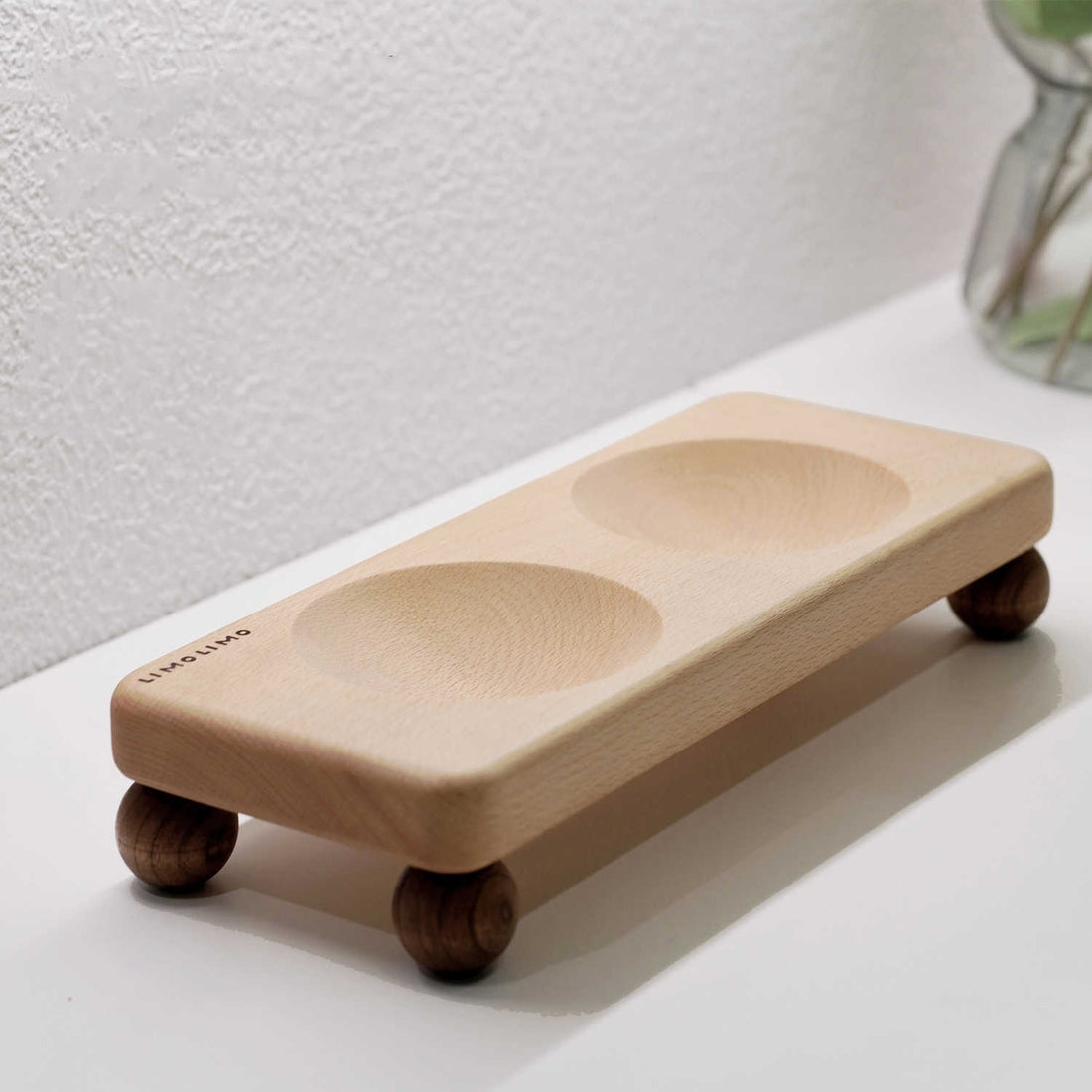 Solid Wood Cat Feeding Bowl