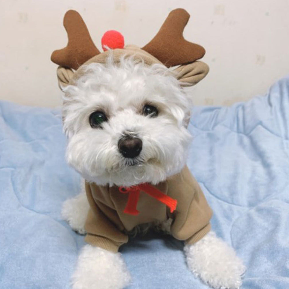 Hooded Sweater Apricot Elk Pet Clothes