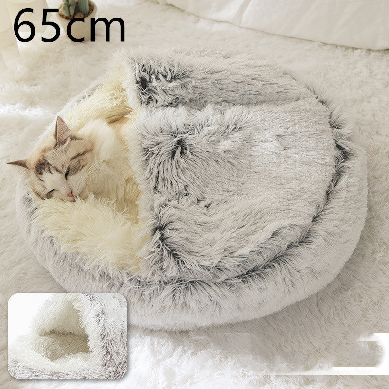 2 In 1 Soft Long Plush Pets Bed