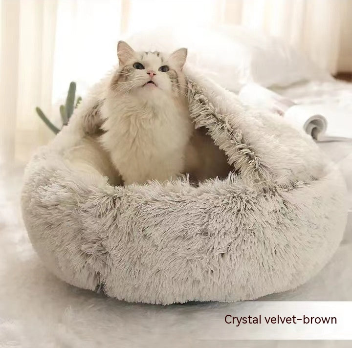 2 In 1 Soft Long Plush Pets Bed