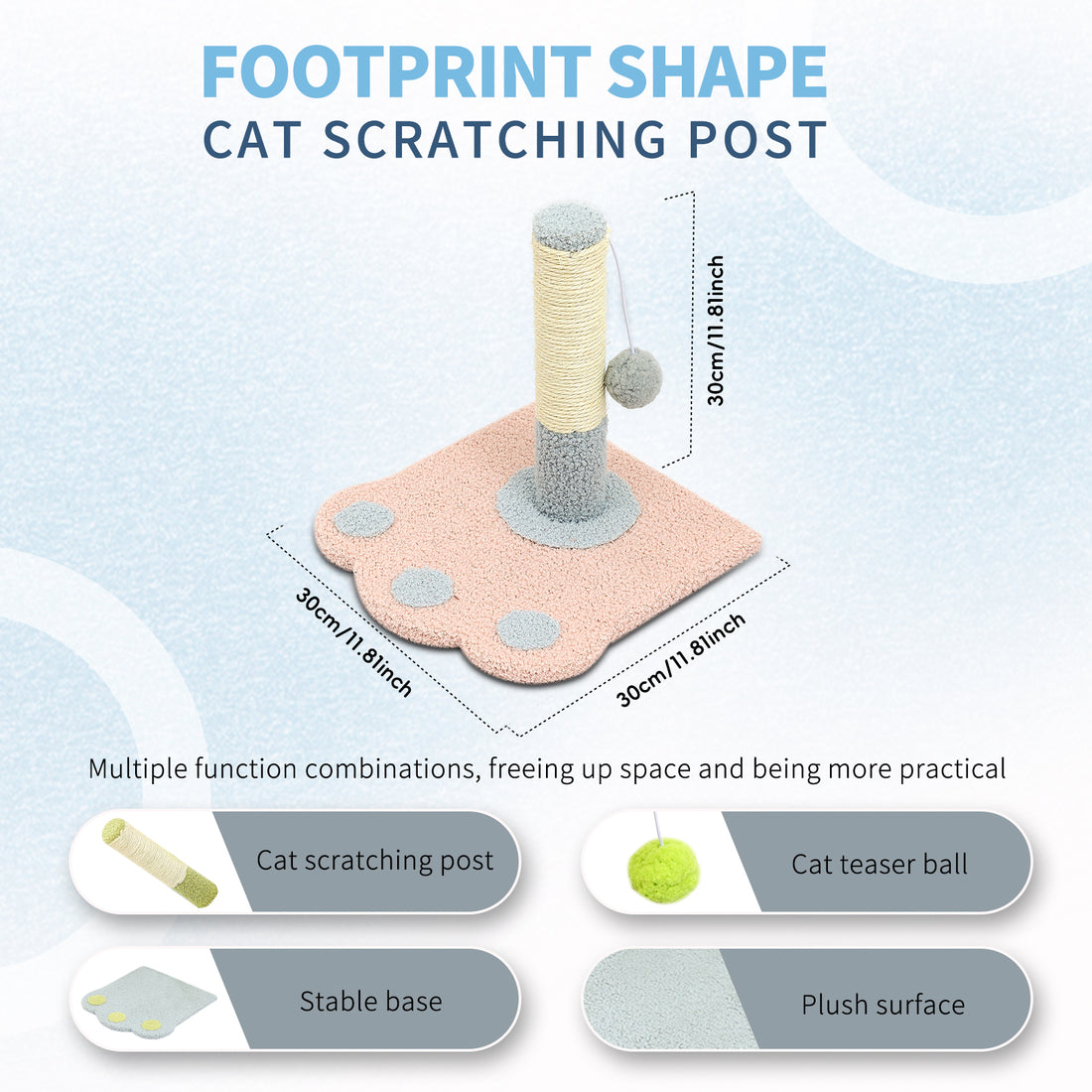 Cute Paw Footprints Cat Scratch Columns, Grinding Claws To Play With Dual Functions, With Cute Footprint Shapes, Contracting Cats To Grind Their Claws Happily